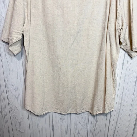 AMERICAN EAGLE OUTFITTERS Men’s Linen Blend Short-Sleeve Button Down, XL - Picture 6 of 8